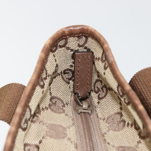 GUCCI GG Canvas Tote Bag Beige Silber 28893 Auth gh2075