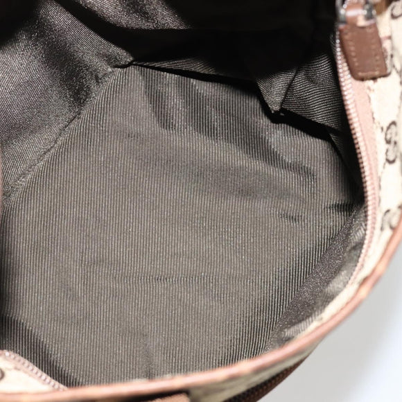 GUCCI GG Canvas Tote Bag Beige Silver 28893 Auth gh2075