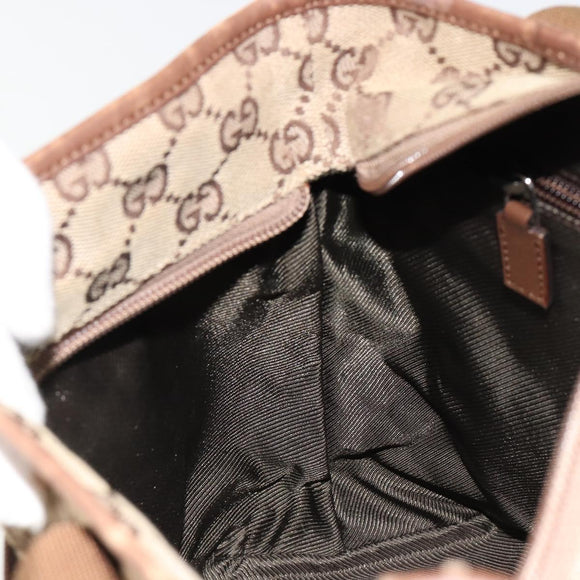 GUCCI GG Canvas Tote Bag Beige Silber 28893 Auth gh2075