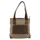 GUCCI GG Canvas Tote Bag Beige Silber 28893 Auth gh2075-13