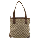 GUCCI GG Canvas Tote Bag Beige Silber 28893 Auth gh2075-2