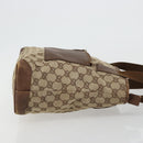 GUCCI GG Canvas Tote Bag Beige Silver 28893 Auth gh2075-4
