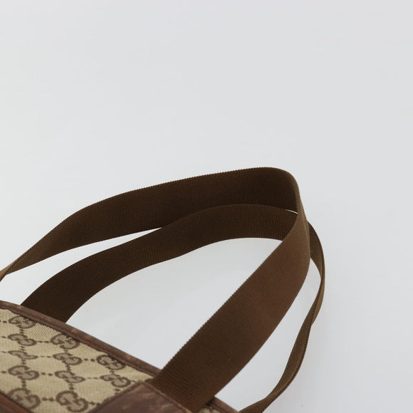 GUCCI GG Canvas Tote Bag Beige Silver 28893 Auth gh2075