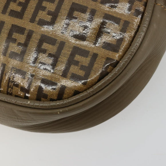 FENDI Zucchino Canvas Umhängetasche beschichtetes Canvas Beige Gold Original gh2077