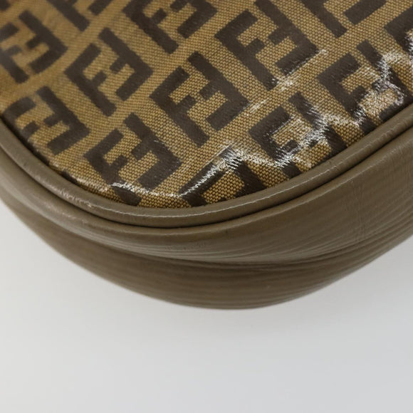 FENDI Zucchino Canvas Umhängetasche beschichtetes Canvas Beige Gold Original gh2077