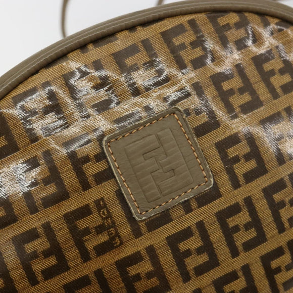 FENDI Zucchino Canvas Umhängetasche beschichtetes Canvas Beige Gold Original gh2077