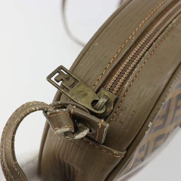 FENDI Zucchino Canvas Umhängetasche beschichtetes Canvas Beige Gold Original gh2077