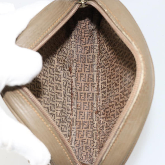 FENDI Zucchino Canvas Umhängetasche beschichtetes Canvas Beige Gold Original gh2077