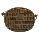 FENDI Zucchino Canvas Umhängetasche beschichtetes Canvas Beige Gold Original gh2077-13