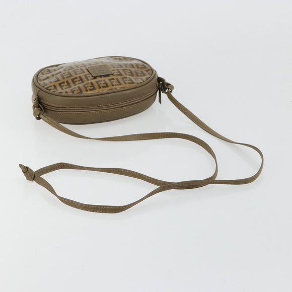 FENDI Zucchino Canvas Umhängetasche beschichtetes Canvas Beige Gold Original gh2077