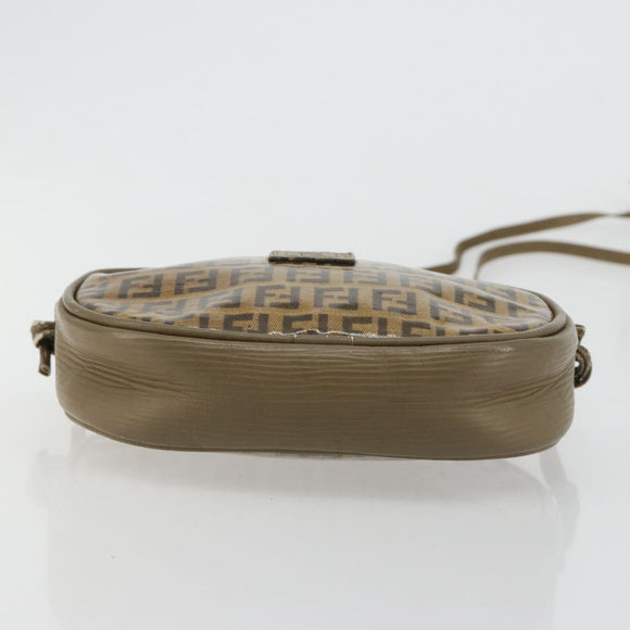 FENDI Zucchino Canvas Umhängetasche beschichtetes Canvas Beige Gold Original gh2077