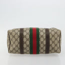 GUCCI GG Supreme Web Sherry Line Boston Bag PVC Beige Gold 010 378 Auth gh2078-10