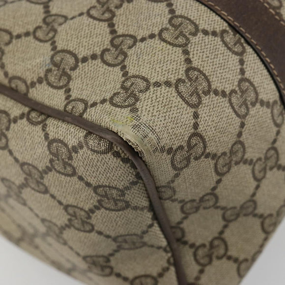 GUCCI GG Supreme Web Sherry Line Boston Bag PVC Beige Gold 010 378 Auth gh2078