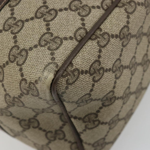 GUCCI GG Supreme Web Sherry Line Boston Bag PVC Beige Gold 010 378 Auth gh2078