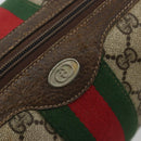 GUCCI GG Supreme Web Sherry Line Boston Bag PVC Beige Gold 010 378 Auth gh2078-17