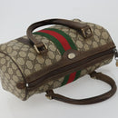 GUCCI GG Supreme Web Sherry Line Boston Bag PVC Beige Gold 010 378 Auth gh2078-6