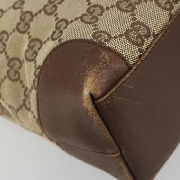 GUCCI GG Canvas Tote Bag Beige Gold 002 1119 Auth gh2080