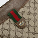 GUCCI GG Supreme Web Sherry Line Bag PVC Beige Gold 904 02 026 Auth gh2081-14