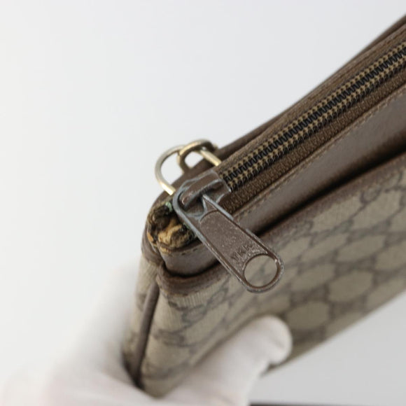 GUCCI GG Supreme Web Sherry Line Bag PVC Beige Gold 904 02 026 Auth gh2081
