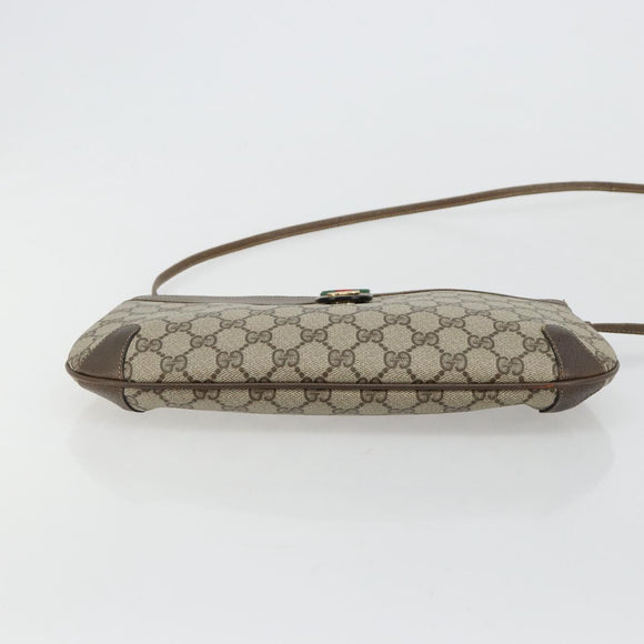 GUCCI GG Supreme Web Sherry Line Bag PVC Beige Gold 904 02 026 Auth gh2081