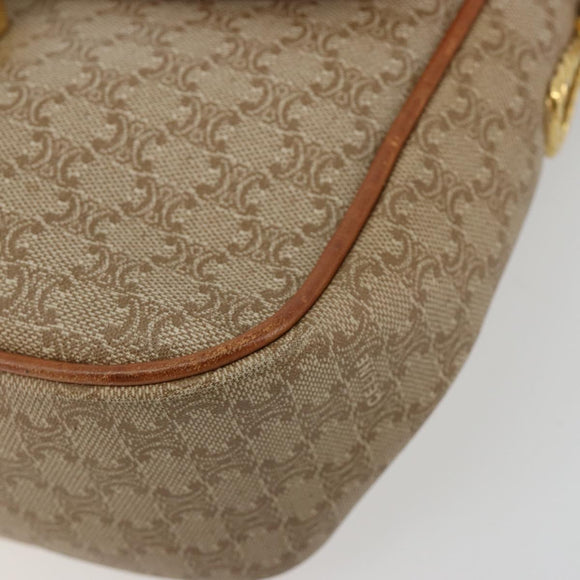 CELINE Macadam Canvas Shoulder Bag PVC Beige Gold Auth gh2082A