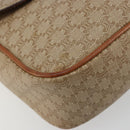 CELINE Macadam Canvas Shoulder Bag PVC Beige Gold Auth gh2082A-15