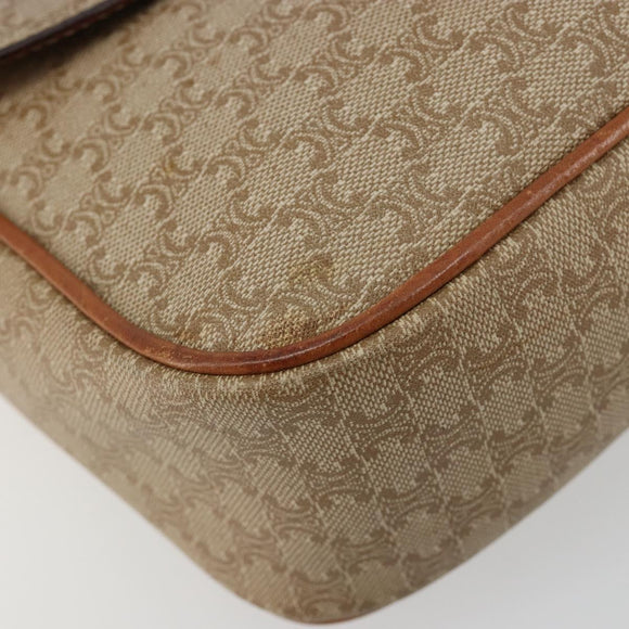 CELINE Macadam Canvas Shoulder Bag PVC Beige Gold Auth gh2082A