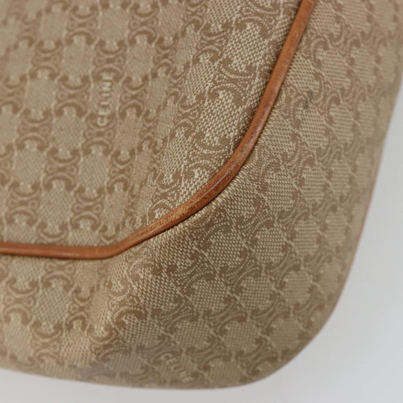 CELINE Macadam Canvas Shoulder Bag PVC Beige Gold Auth gh2082A