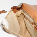 CELINE Macadam Canvas Shoulder Bag PVC Beige Gold Auth gh2082A-21