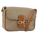 CELINE Macadam Canvas Shoulder Bag PVC Beige Gold Auth gh2082A-1