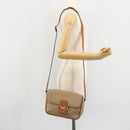 CELINE Macadam Canvas Shoulder Bag PVC Beige Gold Auth gh2082A-24