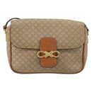 CELINE Macadam Canvas Shoulder Bag PVC Beige Gold Auth gh2082A-13