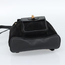 GUCCI Bamboo Backpack Suede Black Gold 003 1956 0030 Auth gh2084A-11