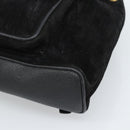 GUCCI Bamboo Backpack Suede Black Gold 003 1956 0030 Auth gh2084A-12