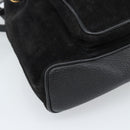 GUCCI Bamboo Backpack Suede Black Gold 003 1956 0030 Auth gh2084A-13
