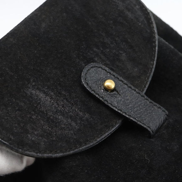GUCCI Bamboo Backpack Suede Black Gold 003 1956 0030 Auth gh2084A