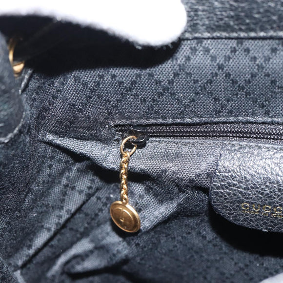 GUCCI Bamboo Backpack Suede Black Gold 003 1956 0030 Auth gh2084A