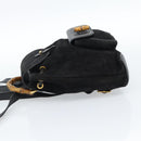 GUCCI Bamboo Backpack Suede Black Gold 003 1956 0030 Auth gh2084A-4