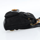 GUCCI Bamboo Backpack Suede Black Gold 003 1956 0030 Auth gh2084A-5