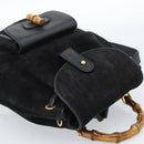 GUCCI Bamboo Backpack Suede Black Gold 003 1956 0030 Auth gh2084A-6