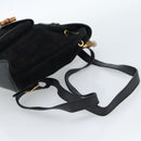 GUCCI Bamboo Backpack Suede Black Gold 003 1956 0030 Auth gh2084A-9