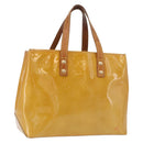 LOUIS VUITTON Monogram Vernis Reade PM Hand Bag Beige M91144 LV Auth gh2085-1