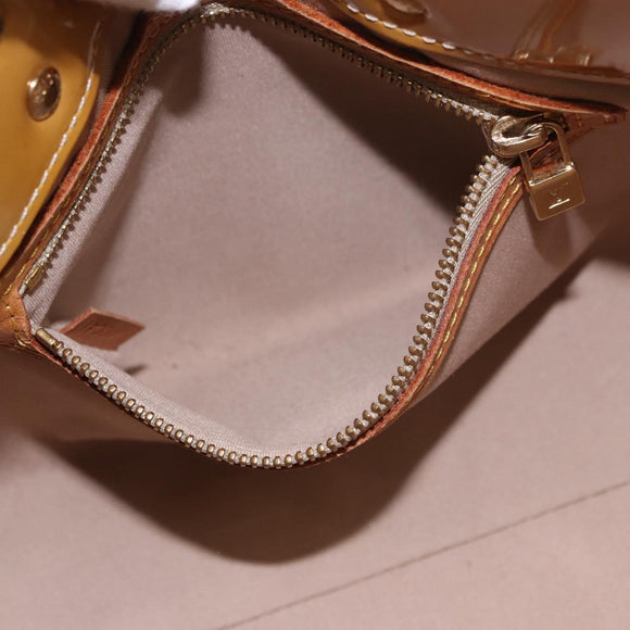 LOUIS VUITTON Monogram Vernis Reade PM Hand Bag Beige M91144 LV Auth gh2085