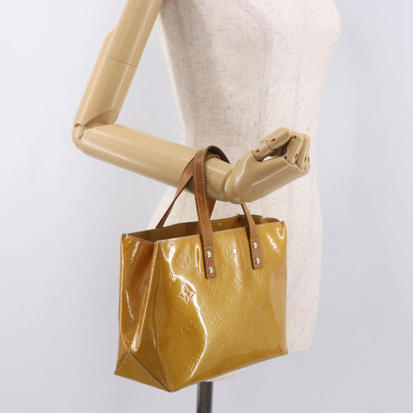 LOUIS VUITTON Monogram Vernis Reade PM Hand Bag Beige M91144 LV Auth gh2085