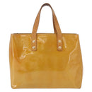 LOUIS VUITTON Monogram Vernis Reade PM Hand Bag Beige M91144 LV Auth gh2085-2