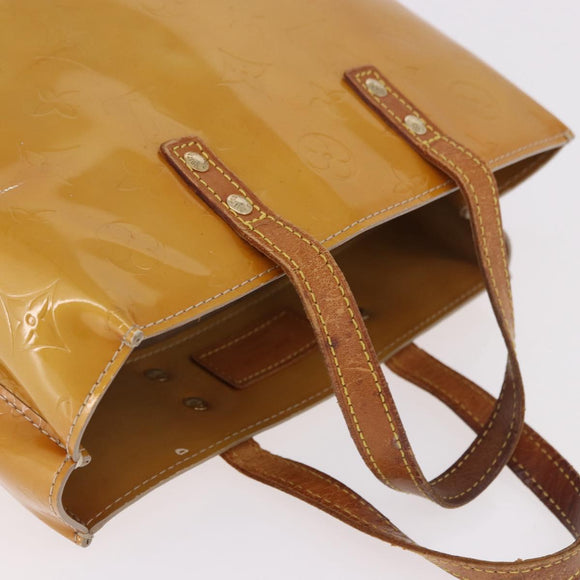 LOUIS VUITTON Monogram Vernis Reade PM Hand Bag Beige M91144 LV Auth gh2085