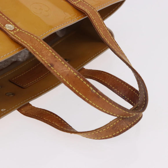 LOUIS VUITTON Monogram Vernis Reade PM Hand Bag Beige M91144 LV Auth gh2085