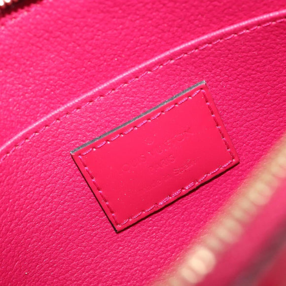 LOUIS VUITTON Vernis Pochette Cosmetic Pouch Rose Indian M90009 Auth gh2086
