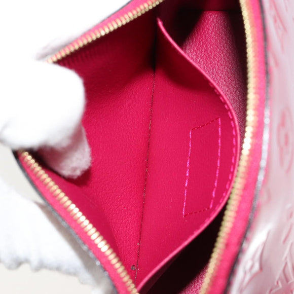 LOUIS VUITTON Vernis Pochette Cosmetic Pouch Rose Indian M90009 Auth gh2086