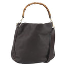 GUCCI Bamboo Shoulder Bag Leather 2way Brown Gold 001 1781 1638 Auth gh2088-1